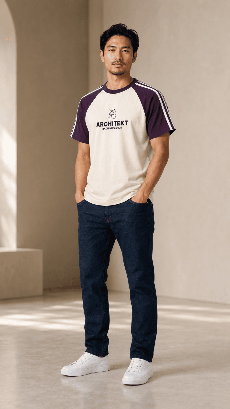 Two-Tone Raglan Baseball T-Shirt -