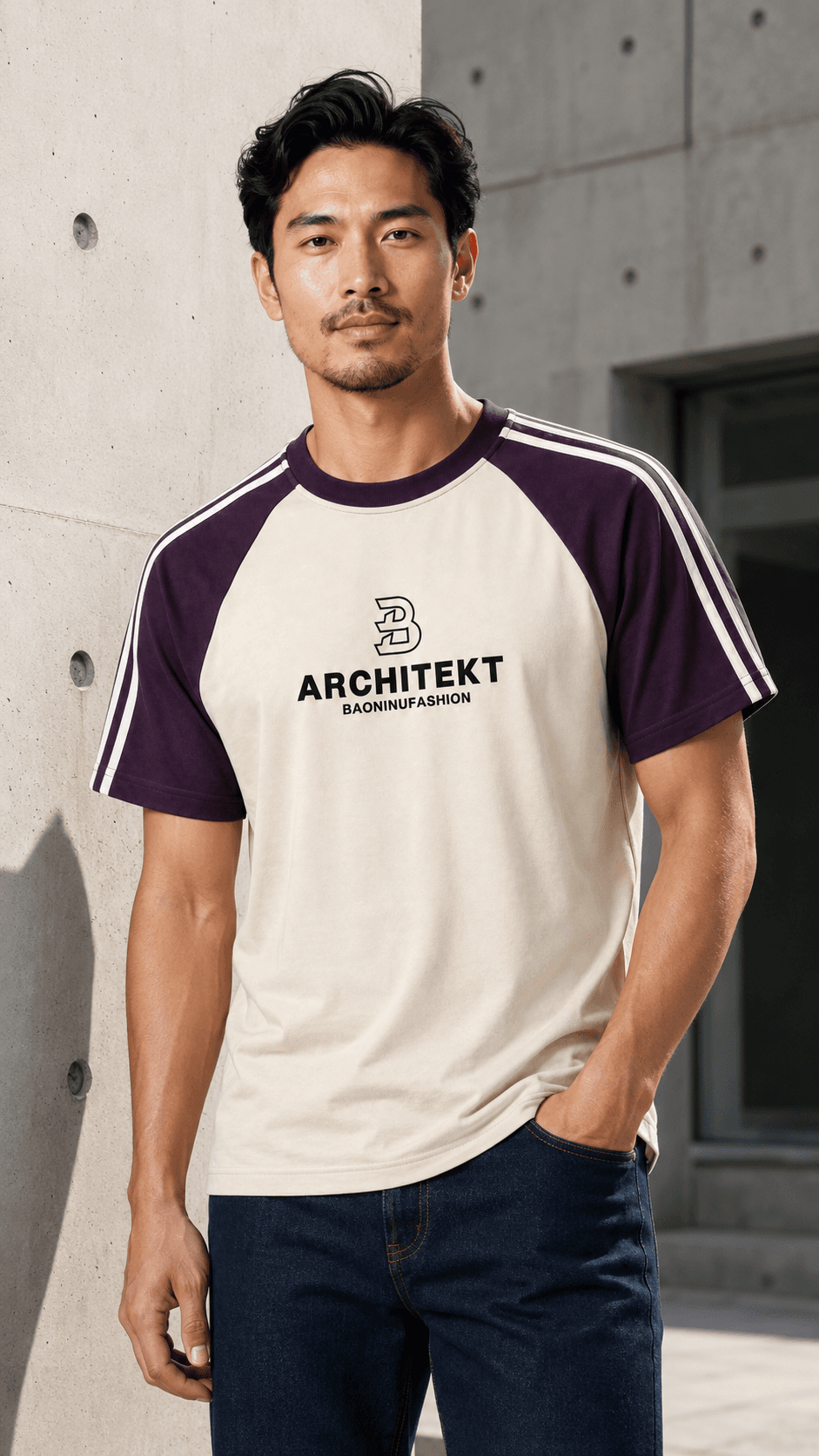 Two-Tone Raglan Baseball T-Shirt -
